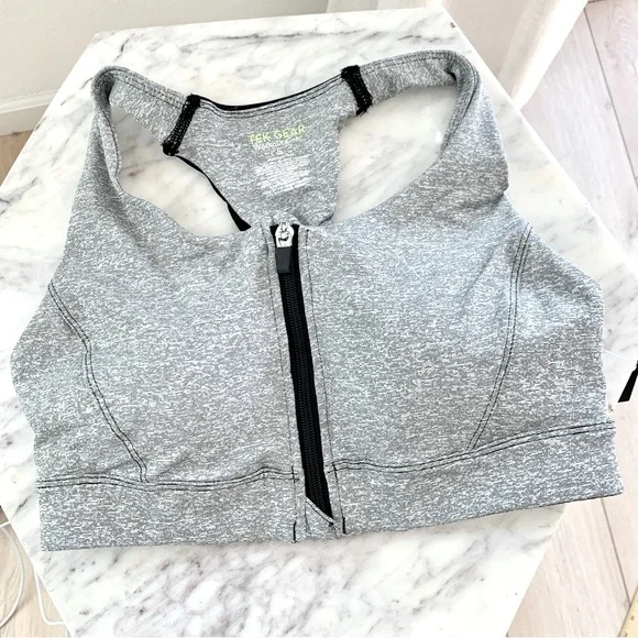 TEK GEAR Front Close Racer Back Sports Bra Heather Grey S - Picture 2 of 8
